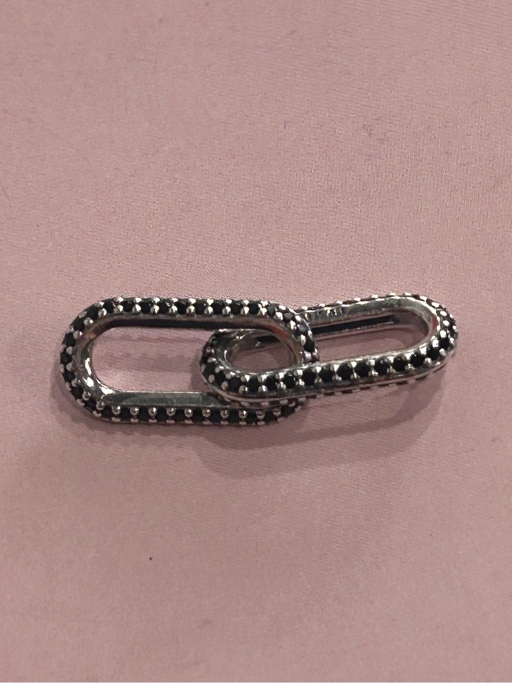 RETIRED Pandora ME Double Link with Black Crystals Connector